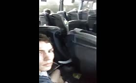 Jerking off in the back cabin of a bus