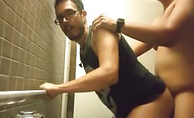 Fucked raw in a college bathroom