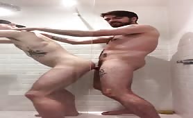 Hot amateur sex in the shower