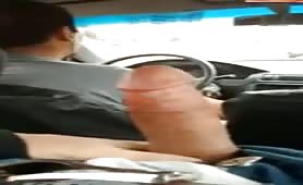 Masturbating in front of the taxi driver
