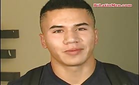 Cute latino guy with a super hot rock cock does a solo show