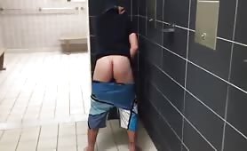 Offers her ass in the gym shower and gets fucked