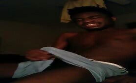 Young nigga stroking his big dick solo