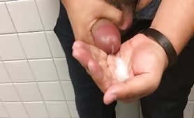 Multiple guys in the public restroom  masturbating