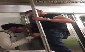 Caught Gay guy sucks off a stranger on the subway