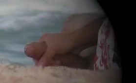 Caught dude jerking off  on the beach