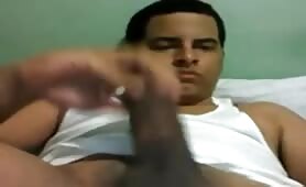 Hot str8 dominican guy playing with his dick in front of the webcam