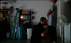 Sucking off a straight fan installer