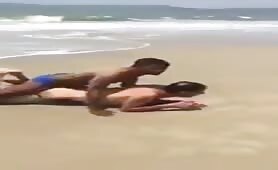 Mature guy on his vacation fucked by two young triaght locals