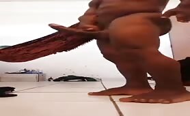 black midget dad show his huge cock