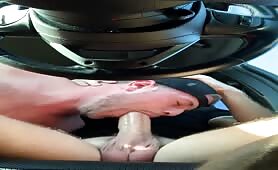 Getting an intense blowjob in my car