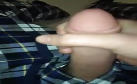 giving my big cock a handjob