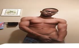 sexy black dude showing his huge cock
