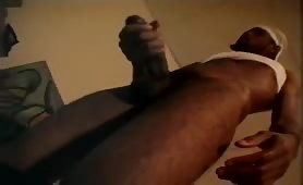 big black dick doing a solo masturbation